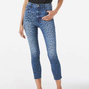 FRAME Ali High Rise Cigarette Leopard Jeans